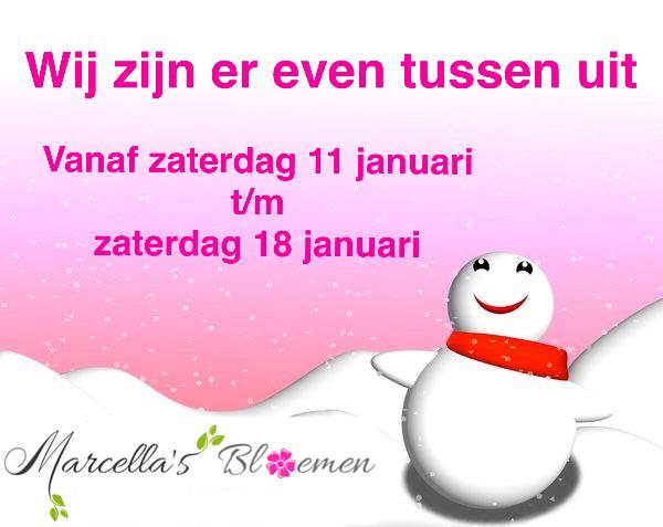 vakantie tot 18 jan